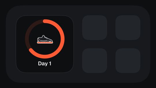 StepStreak Home Screen widget showing the day's ring.
